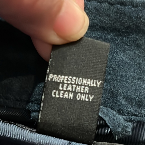 So Stylish Alfani Blue leather suede zip up Jacket Sz XL - Picture 13 of 13